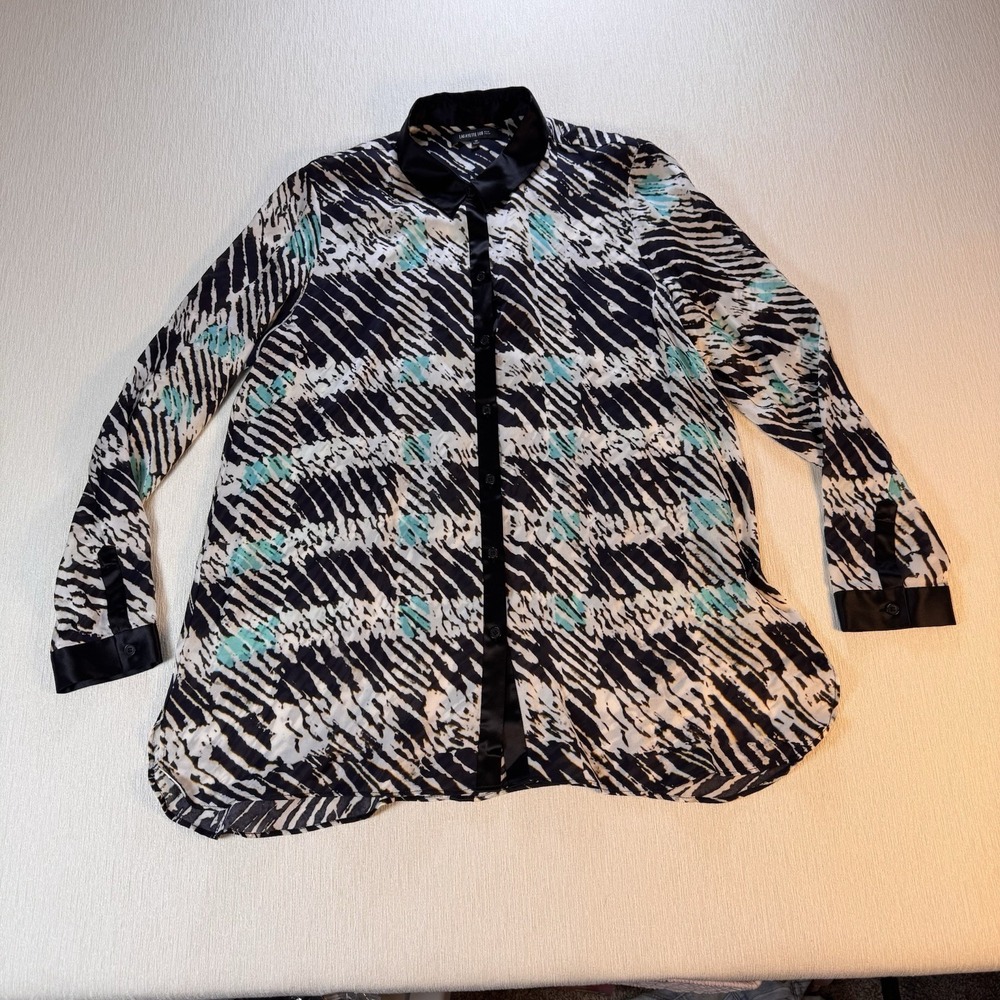 Lafayette 148 Button-up‎ 100 % Silk Shirt  Women Size 12 Career Office Old Money - Picture 1 of 8